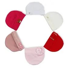 Touca Luvas Bebê Infantil, Sapatinho Malha Pantufa e Faixa de Cabelo