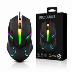 Mouse Gamer RGB USB LED Com Fio Ergonômico 1200 DPI Para PC Notebook Gamer