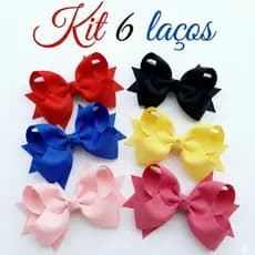 Kit com 3 ou 6 Laços Boutique de Fita – Laço Artesanal Azul Royal, Acabamento Premium