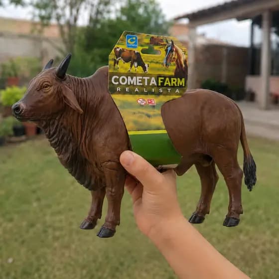 Brinquedo Boi Touro Marrom Nova Coleção Farm Animais Da Fazenda Realista Fazendinha Feliz
