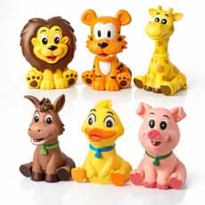 Mordedor infantil bebê bichinhos safari e farm em vinil macio atóxico perfumado brinquedo