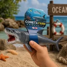 Brinquedo Tubarão Realista em Vinil Macio 27cm Cometa Boneco Coleção Super Detalhado