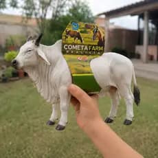 Brinquedo Boi Touro Branco Nova Coleção Farm Animais Da Fazenda Realista Fazendinha Feliz
