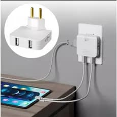 Adaptador Tomada Benjamin Articulado Com Entrada USB