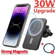 Carregador magnético sem fio iPhone, 30W, 15, 14, 13, 12 Pro Max, Magsafe, Suporte para telefone.