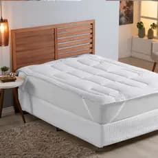 Protetor De Colchão Pillow Branco Top Cama Box Casal Macio Ortopédico Envio Imediato Preço Baixo