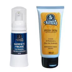Sabonete Mousse Vegano 50ml + Creme pós tatuagem - Limpeza delicada e cuidados que acalma a pele.
