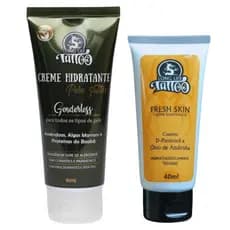 Kit After Care Tattoo Long Life Creme pós tattoo+Hidratante Vegan Cuidado da Cicatrização ao Brilho