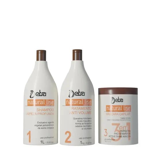 kit progressiva vita lise com 3 itens Shampoo tratamento e mascara para manutenção Detra hair