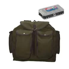 Mochila de lona para ferramentas pesca com estojo incluso 4 bolsos grande