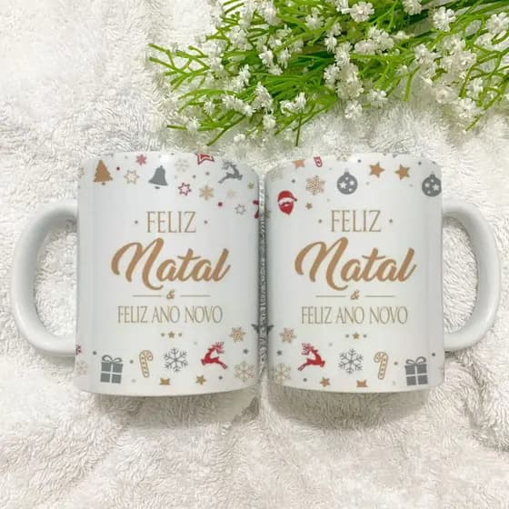 Caneca Feliz Natal e Ano novo