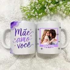 Caneca Personalizada Dia das Mães com Foto e frase |Mãe amo você| Presente Criativo Pronta Entrega