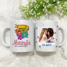 Caneca Personalizada Dia das Mães com Foto e frase |Mãe de autista| Presente Criativo Pronta Entrega