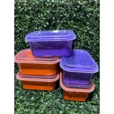 Kit 5 Potes Plásticos Retangular Para Organizador E Marmita