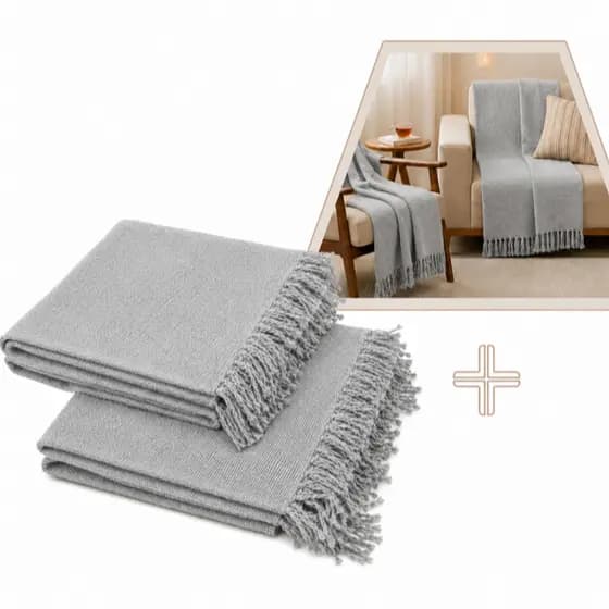 Kit 2 Mantas Para Sofá Cama Luxo Gigante 2,10 x 1,20 Decorativas Algodão