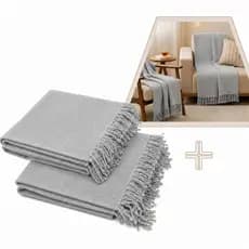 Kit 2 Mantas Para Sofá Cama Luxo Gigante 2,10 x 1,20 Decorativas Algodão