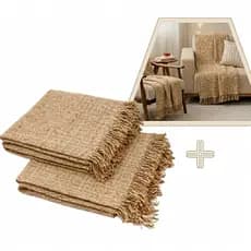 Kit 2 Mantas Para Sofá Gigante 2,10 x 1,20 Decorativas 100% Algodão