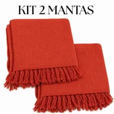 Kit 2 Mantas Sofá Cama Gigante Grande Decorativa Protetora 2.10x1.20 Luxo