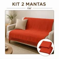 Kit 2 Mantas Para Sofá Gigante 2,10 x 1,20 Decorativas Algodão Capa Protetora