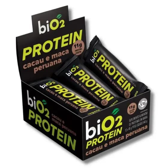 Protein Bar Barra de Proteína Vegana biO2 Caixa C/ 12un