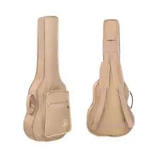 Capa Violao Folk Extra Luxo - Bolso Cargo - Bege - Nylon600