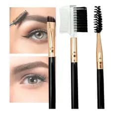 Kit 3 Pincéis para Design de Sobrancelhas Chanfrado Pente Escovinha Escova Cílios Lash Brow Pincel
