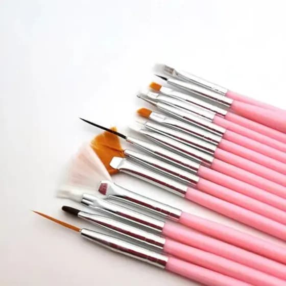 Kit 15 Pincéis Decoração Unhas Nail Art Pincel Profissional