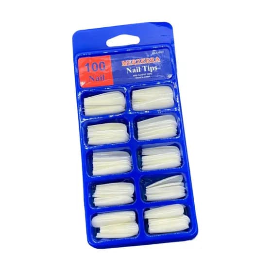 Kit 100 Unhas Tips postiça Realista Bailarina Leitosa