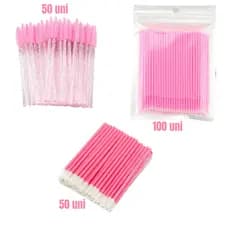 Kit - 50 Ecovinhas +  100 Microbrush  + 50 Aplicador de Batom/Gloss Cílios