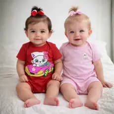 Kit 5 Macacão Bebê Algodão Curto Roupa Infantil Menina Macaquinho Estampado Confortável Verão Envio Sortido