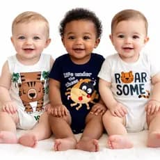 Kit com 3 Bodys de Bebê Menino em Algodão – Conforto e Qualidade - Envio Sortido