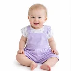 Kit 2 Peças Jardineira Bebê Menina + Camiseta Bebe Menina