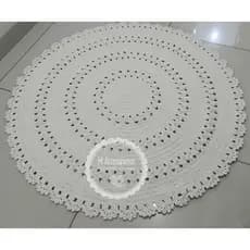 Tapete redondo off white crochê quarto sala decoração quarto de bebê quarto infantil