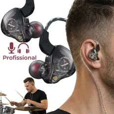 Fone De Ouvido Com Fio Musical Dj Musicos Retorno Palco Graves Gamer In Ear Controle de Volume