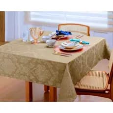 Toalha de Mesa Luxo Premium 6 Lugares Tecido Jacquard Grosso Original para Jantar e Dia a Dia