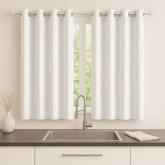 Cortina Oxford para Cozinha Sala Quarto Corta Luz  Lisa 2 m  x 1.40 m  para Decoração Premium