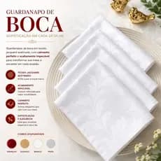 Kit Guardanapos com Bainha para Mesa Posta Festas Eventos em Tecido Jacquard  Premium  4 e 6 Lugares