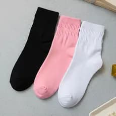 Kit Meias Fitness Inverno Feminina Cano Alto Academia Crossfit Pilates Algodão Cores Sortidas