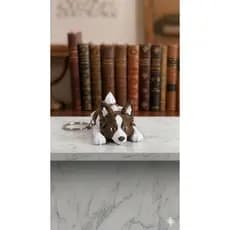 Chaveiro Border Collie Fofo em Impressão 3D