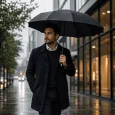 Guarda-Chuva Automático Compacto Resistente ao Vento Abre e Fecha com 1 Toque Dobrável