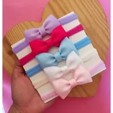 Kit 5 faixas para bebê lacinhos laços tiara infantil maternidade rn acessórios de cabelo