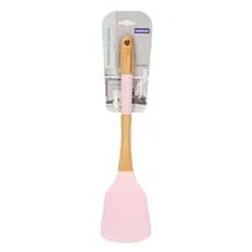 Espátula De Silicone Rosa Com Cabo Bambu