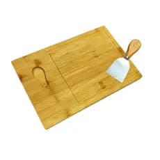 Conjunto Tábua de Bambu com Espátula Culinária 30x20x1,5CM