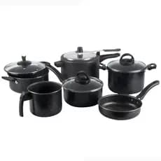 Jogo De Panelas 6 Peças Com Panela De Pressão 4,5L Preto