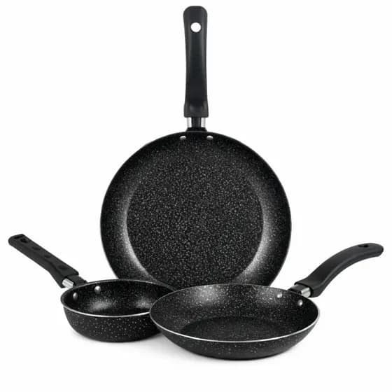 Jogo De Frigideiras Francesas 3 Peças 14 18 24Cm Preto Nacional