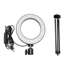 Ring Light 20cm Luz Iluminador Anel De Led Suporte Articulado BIVOLT Cabo USB + Tripé 20cm