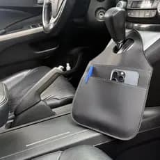 Lixeira Automotiva Porta Lixo Couro Reforçado Universal de Alta Qualidade Rustica. ENVIO RAPIDO Com Bolso Para Celular
