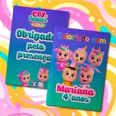 Livreto 8 Paginas Para Colorir Festa Infantil Tema Personalizado Cry Babies Livrinho