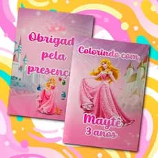 Livreto 8 Paginas Para Colorir Festa Infantil Tema Personalizado A Bela Adormecida Livrinho