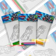 36 Unidades Kit Colorir Giz De Cera Lembrancinha Infantil Tema Heróis Marvel Outros